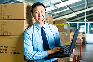 man in warehouse